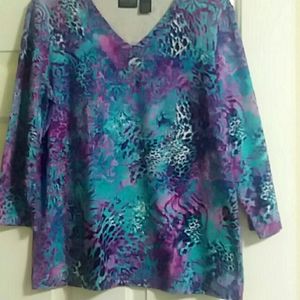 Chico's purple and blue animal print top